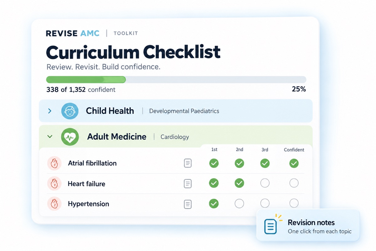 AMC curriculum checklist preview